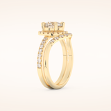 1.03 CT Round Shaped Halo & Pave Moissanite Bridal Set
