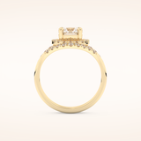 1.03 CT Round Shaped Halo & Pave Moissanite Bridal Set
