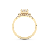 Round Cut Moissanite Bridal Set with Pave Settings– 1.03 CT Center, 0.44 TCW Accents