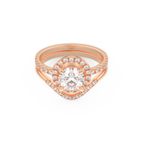 Round Cut Moissanite Bridal Set with Pave Settings– 1.03 CT Center, 0.44 TCW Accents