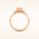 1.03 CT Round Shaped Halo & Pave Moissanite Bridal Set