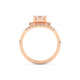 Round Cut Moissanite Bridal Set with Pave Settings– 1.03 CT Center, 0.44 TCW Accents