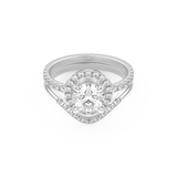 Round Cut Moissanite Bridal Set with Pave Settings– 1.03 CT Center, 0.44 TCW Accents
