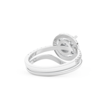 Round Cut Moissanite Bridal Set with Pave Settings– 1.03 CT Center, 0.44 TCW Accents