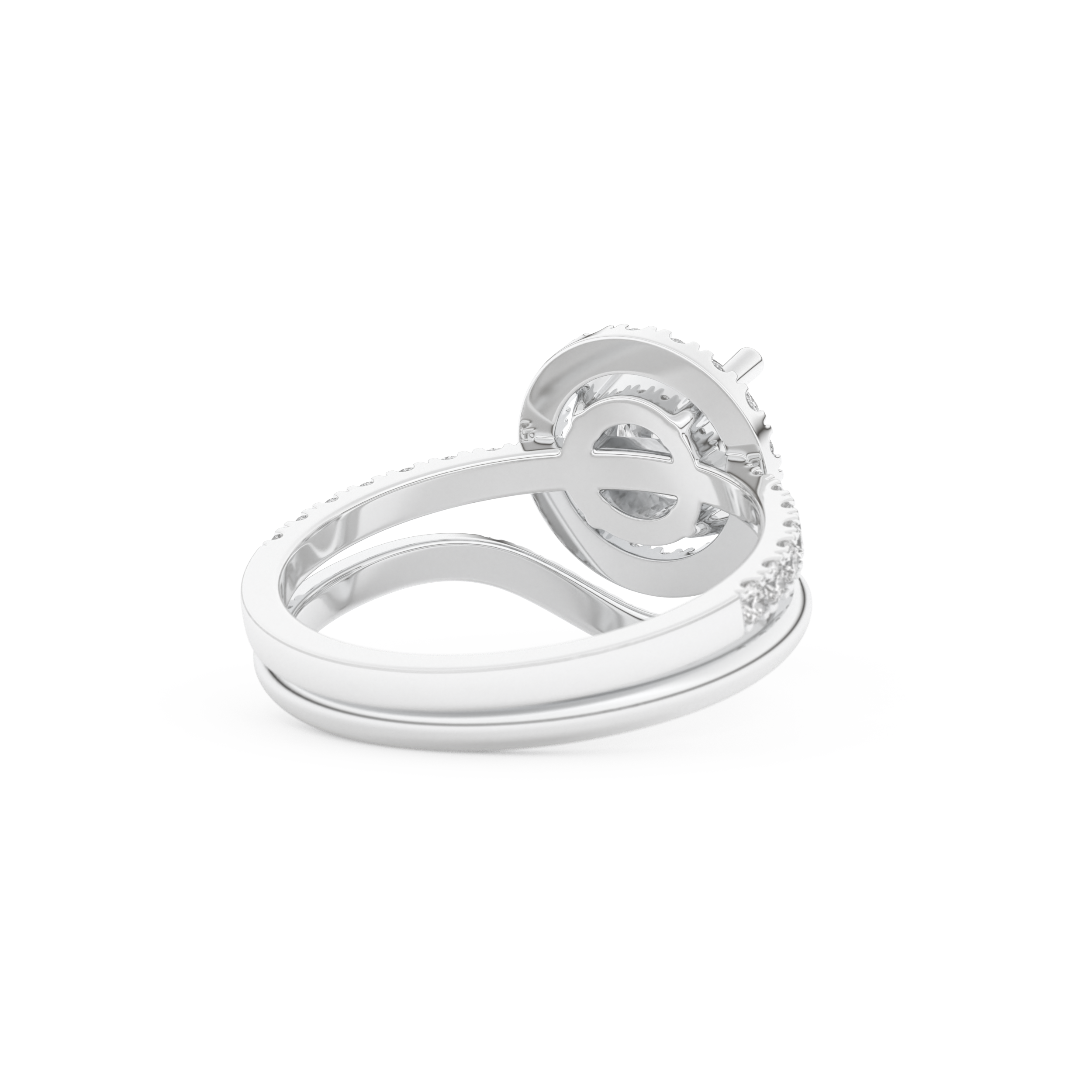 Round Cut Moissanite Bridal Set with Pave Settings– 1.03 CT Center, 0.44 TCW Accents
