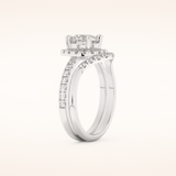 1.03 CT Round Shaped Halo & Pave Moissanite Bridal Set