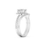 Round Cut Moissanite Bridal Set with Pave Settings– 1.03 CT Center, 0.44 TCW Accents