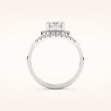 1.03 CT Round Shaped Halo & Pave Moissanite Bridal Set
