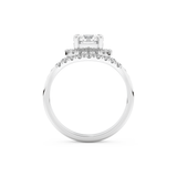 Round Cut Moissanite Bridal Set with Pave Settings– 1.03 CT Center, 0.44 TCW Accents