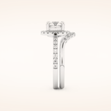 1.03 CT Round Shaped Halo & Pave Moissanite Bridal Set