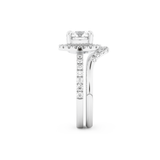 Round Cut Moissanite Bridal Set with Pave Settings– 1.03 CT Center, 0.44 TCW Accents