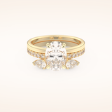 2.12 CT Oval Shaped Solitaire Moissanite Bridal Set 7