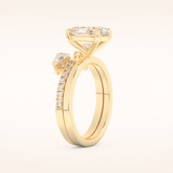 2.12 CT Oval Shaped Solitaire Moissanite Bridal Set 10