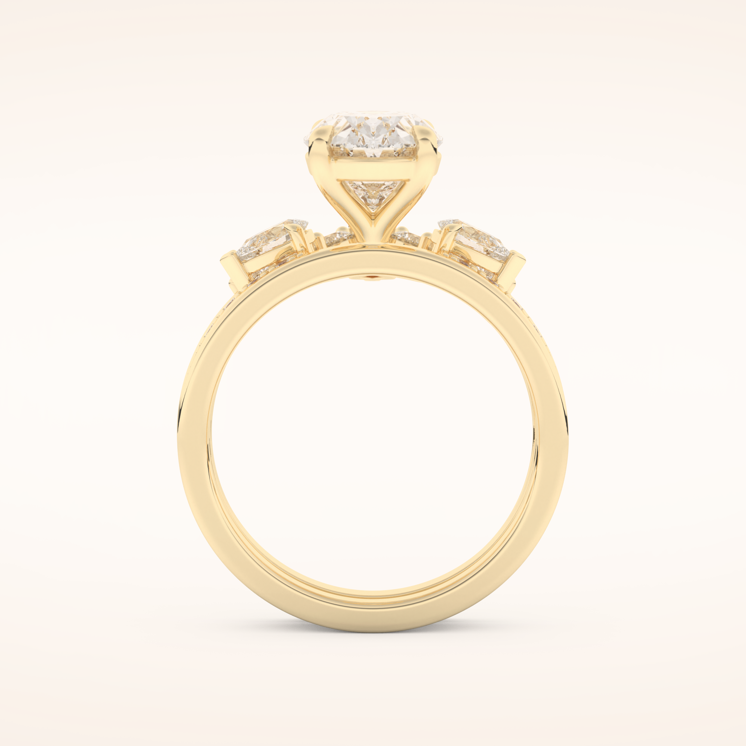 2.12 CT Oval Shaped Solitaire Moissanite Bridal Set 11