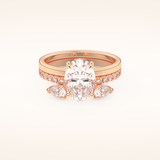 2.12 CT Oval Shaped Solitaire Moissanite Bridal Set 13