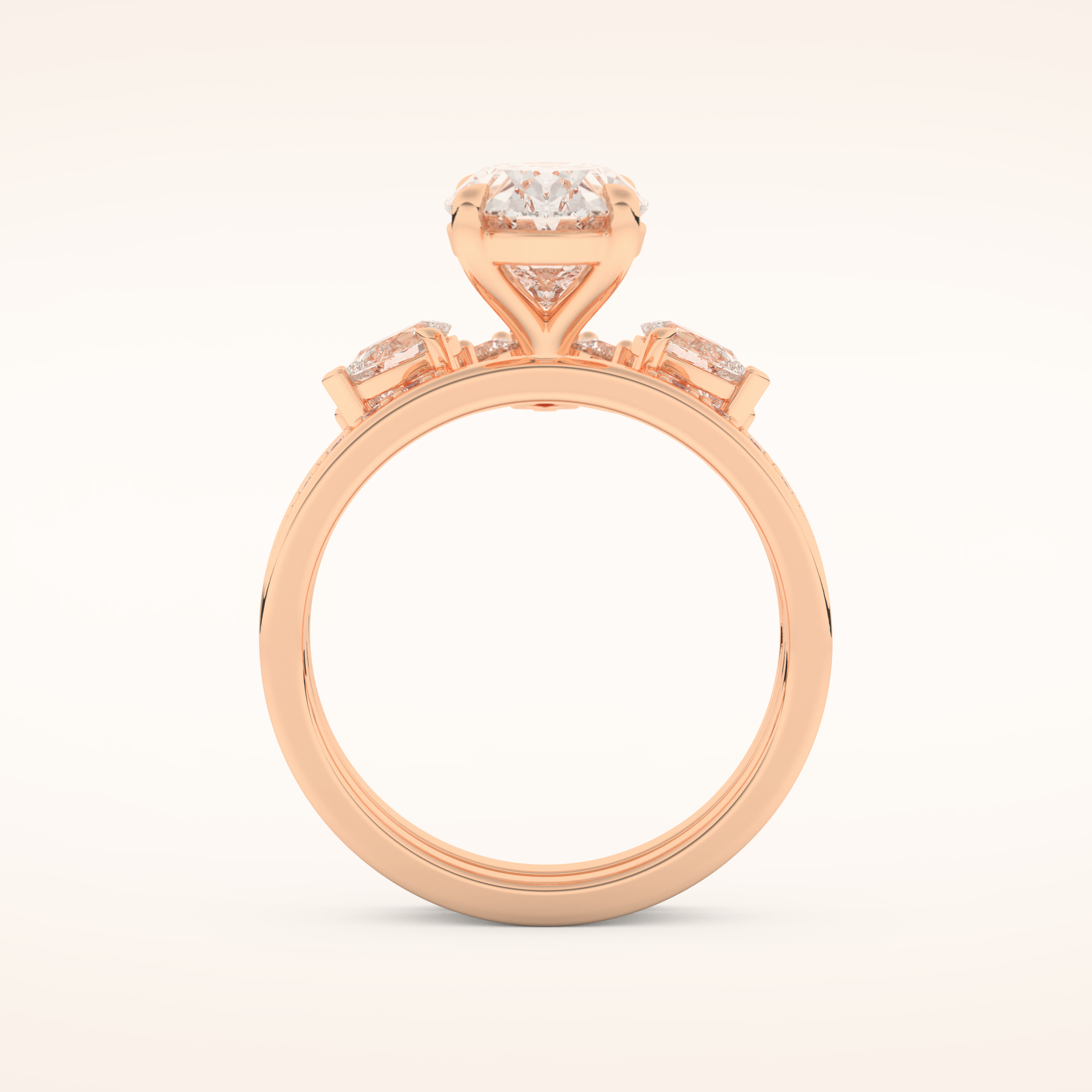 2.12 CT Oval Shaped Solitaire Moissanite Bridal Set 17