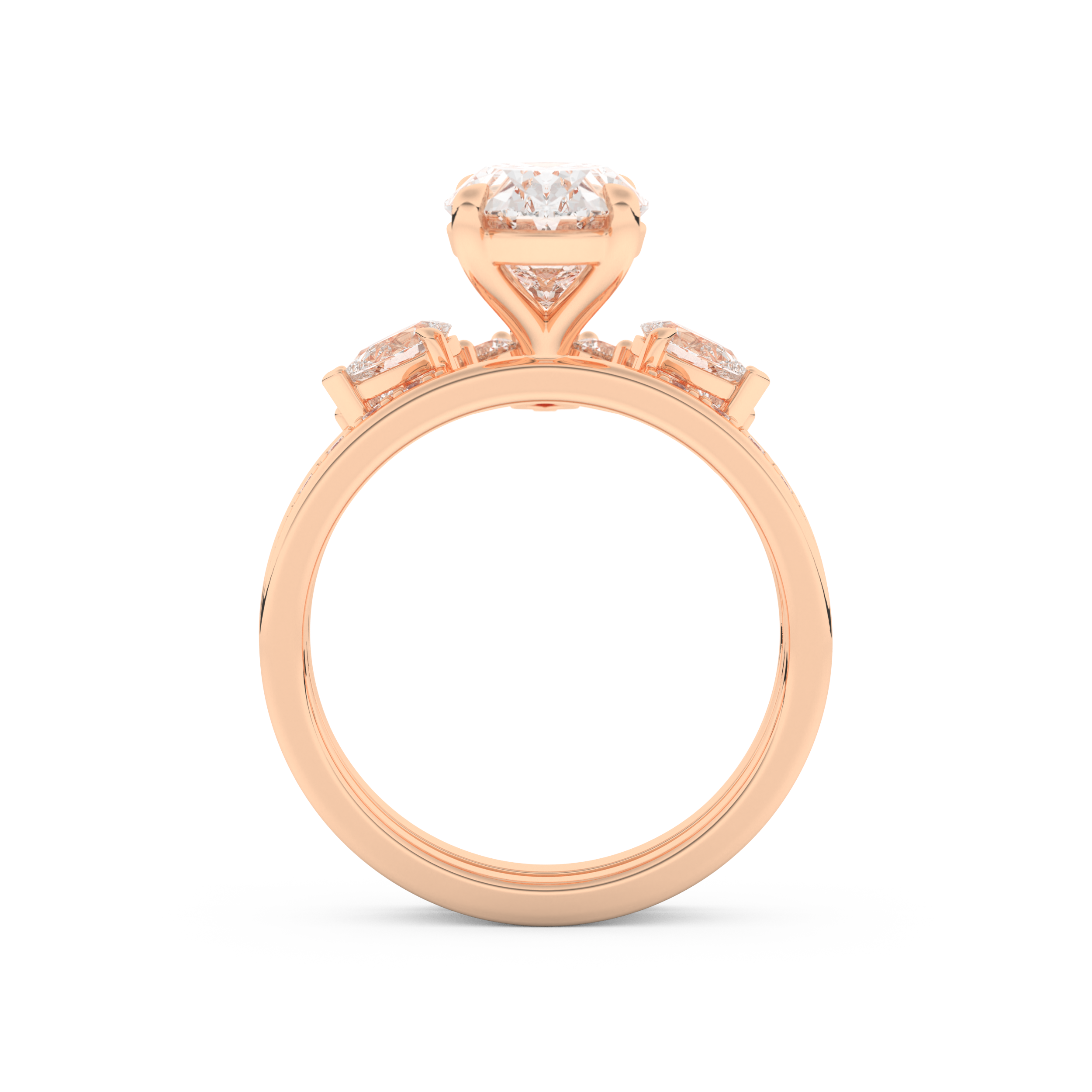 Oval Cut Moissanite Bridal Set with Solitaire Settings– 2.12 CT Center, 0.48 TCW Accents 17