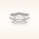 2.12 CT Oval Shaped Solitaire Moissanite Bridal Set 1