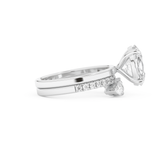 Oval Cut Moissanite Bridal Set with Solitaire Settings– 2.12 CT Center, 0.48 TCW Accents 2
