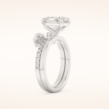 2.12 CT Oval Shaped Solitaire Moissanite Bridal Set 4