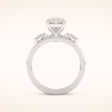 2.12 CT Oval Shaped Solitaire Moissanite Bridal Set 5