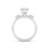 Oval Cut Moissanite Bridal Set with Solitaire Settings– 2.12 CT Center, 0.48 TCW Accents 4