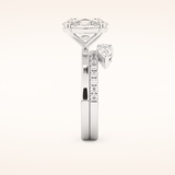 2.12 CT Oval Shaped Solitaire Moissanite Bridal Set 6