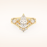 1.08 CT Marquise Shaped Solitaire Moissanite Bridal Set 7
