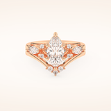 1.08 CT Marquise Shaped Solitaire Moissanite Bridal Set 13