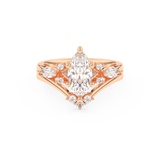 Marquise Cut Moissanite Bridal Set with Solitaire Settings– 1.08 CT Center, 0.32 TCW Accents 13