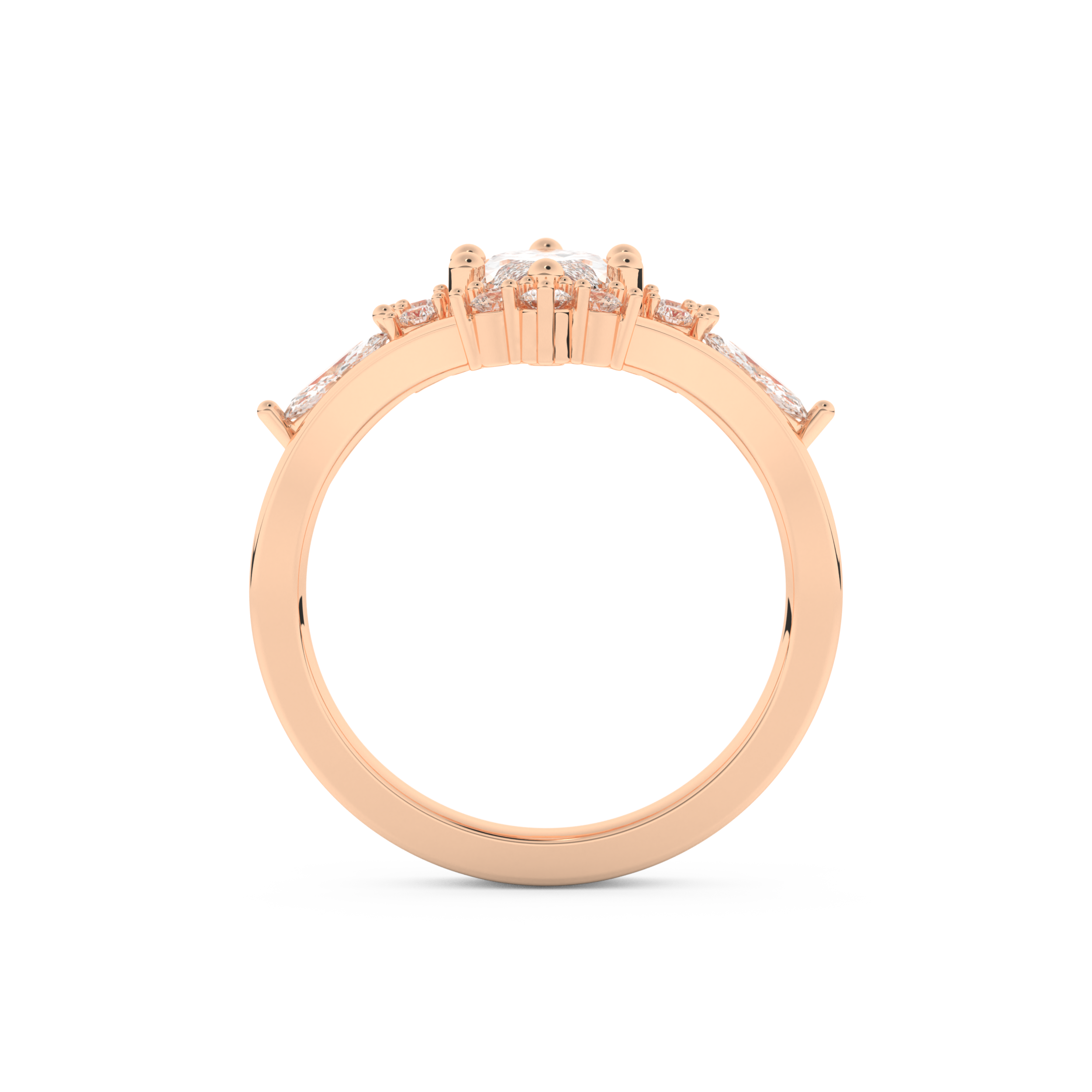 Marquise Cut Moissanite Bridal Set with Solitaire Settings– 1.08 CT Center, 0.32 TCW Accents 17