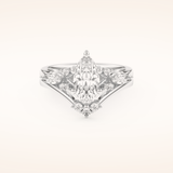 1.08 CT Marquise Shaped Solitaire Moissanite Bridal Set 1