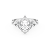 Marquise Cut Moissanite Bridal Set with Solitaire Settings– 1.08 CT Center, 0.32 TCW Accents 1