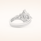 1.08 CT Marquise Shaped Solitaire Moissanite Bridal Set 3
