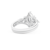 Marquise Cut Moissanite Bridal Set with Solitaire Settings– 1.08 CT Center, 0.32 TCW Accents 4