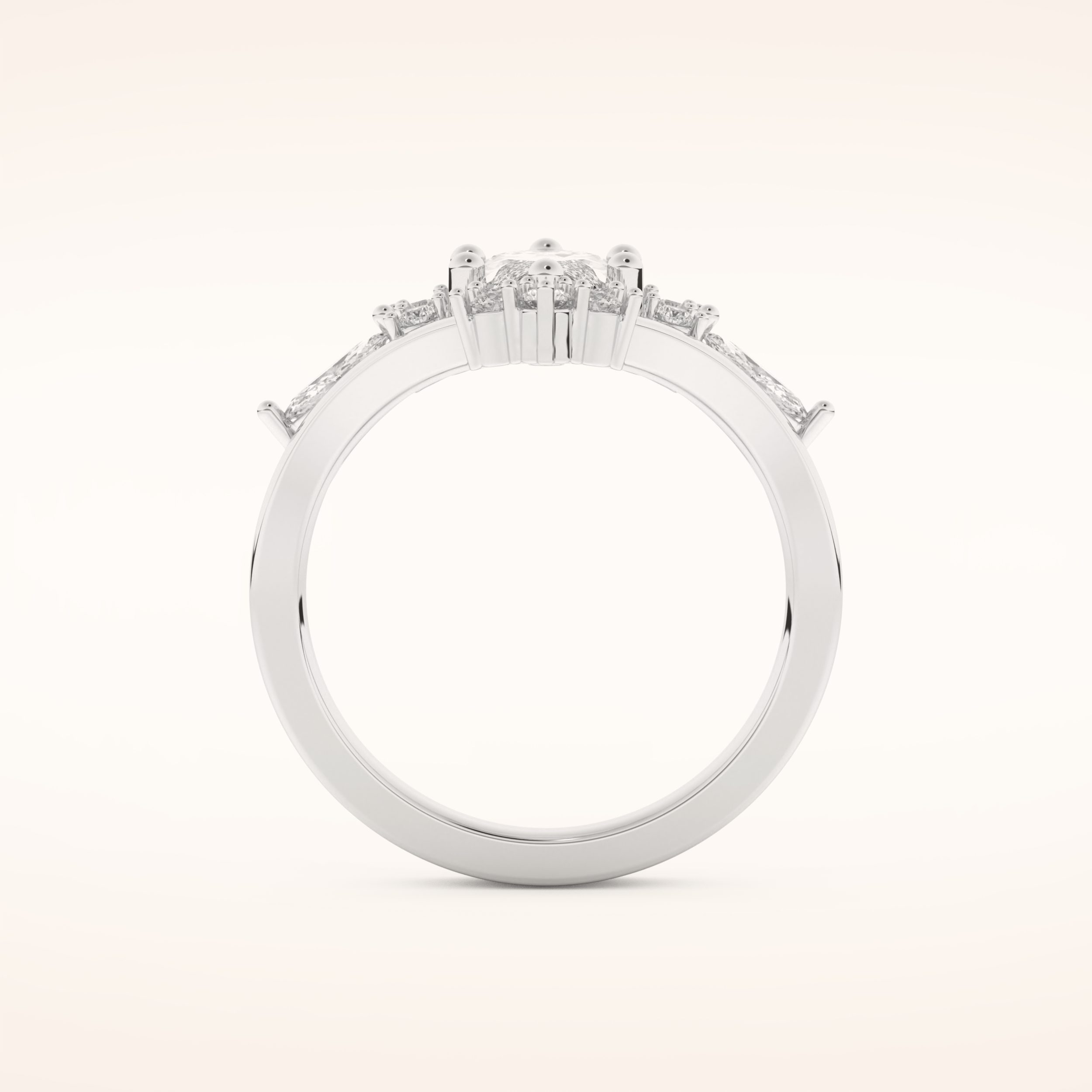 1.08 CT Marquise Shaped Solitaire Moissanite Bridal Set 5