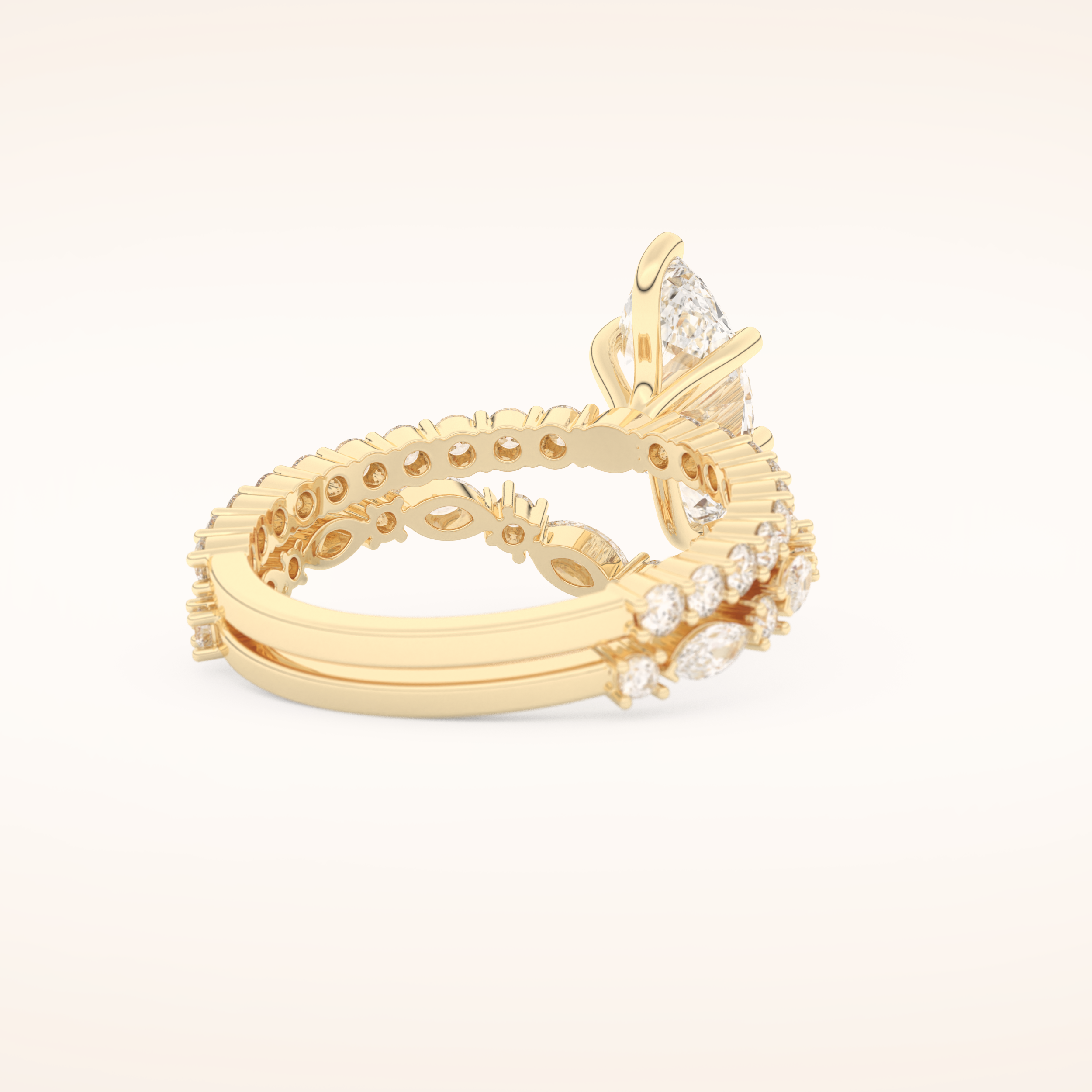 1.08 CT Marquise Cut Pave Moissanite Bridal Set 9
