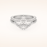 1.08 CT Marquise Cut Pave Moissanite Bridal Set 1