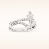 1.08 CT Marquise Cut Pave Moissanite Bridal Set 3