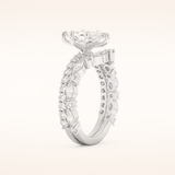 1.08 CT Marquise Cut Pave Moissanite Bridal Set 4