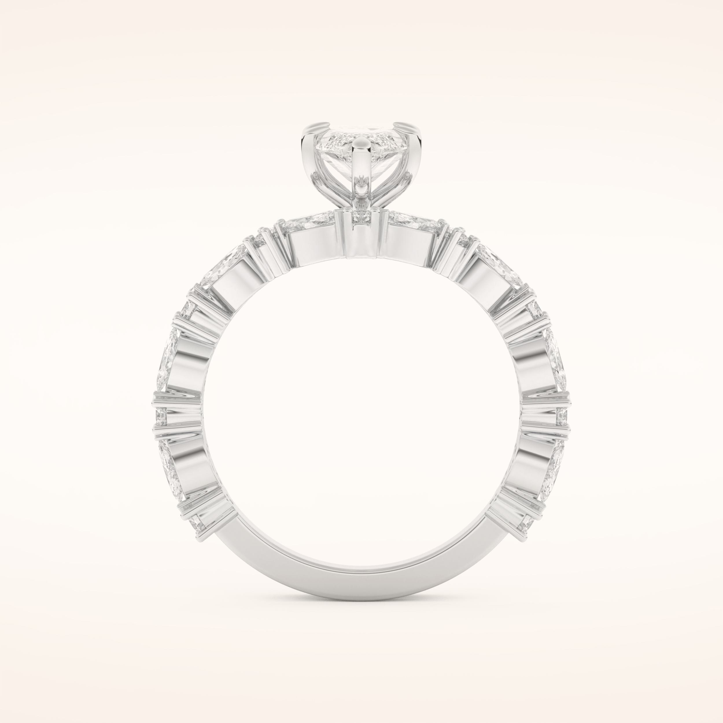 1.08 CT Marquise Cut Pave Moissanite Bridal Set 5