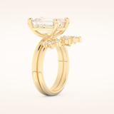 3.71 CT Emerald Cut Solitaire Moissanite Bridal Set 10