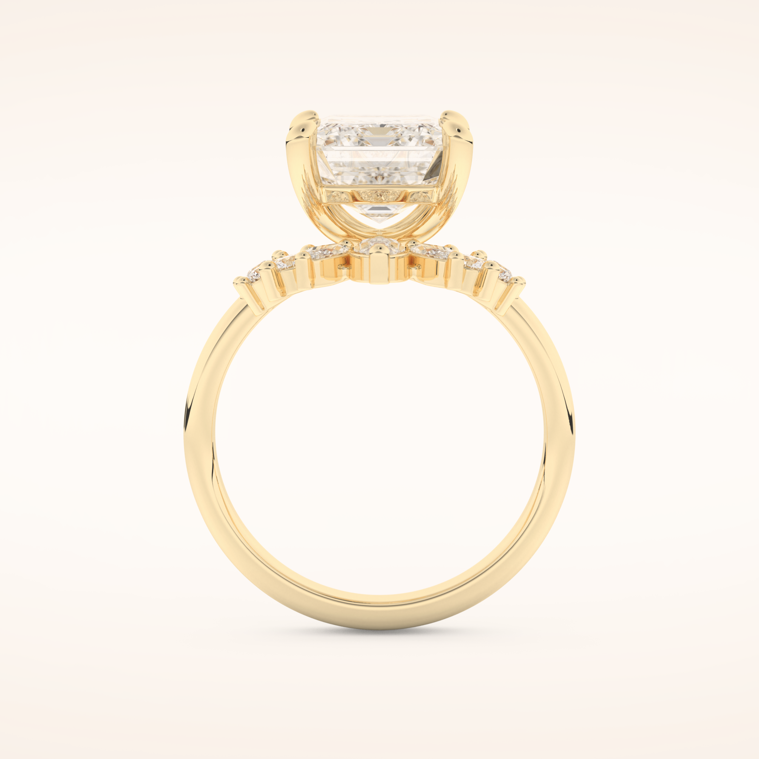 3.71 CT Emerald Cut Solitaire Moissanite Bridal Set 11