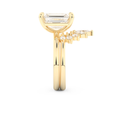 Emerald Cut Moissanite Bridal Set with Solitaire Settings– 3.71 CT Center, 0.41 TCW Accents 12