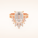 3.71 CT Emerald Cut Solitaire Moissanite Bridal Set 13