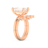 Emerald Cut Moissanite Bridal Set with Solitaire Settings– 3.71 CT Center, 0.41 TCW Accents 16