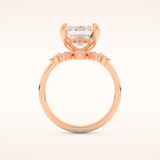 3.71 CT Emerald Cut Solitaire Moissanite Bridal Set 17