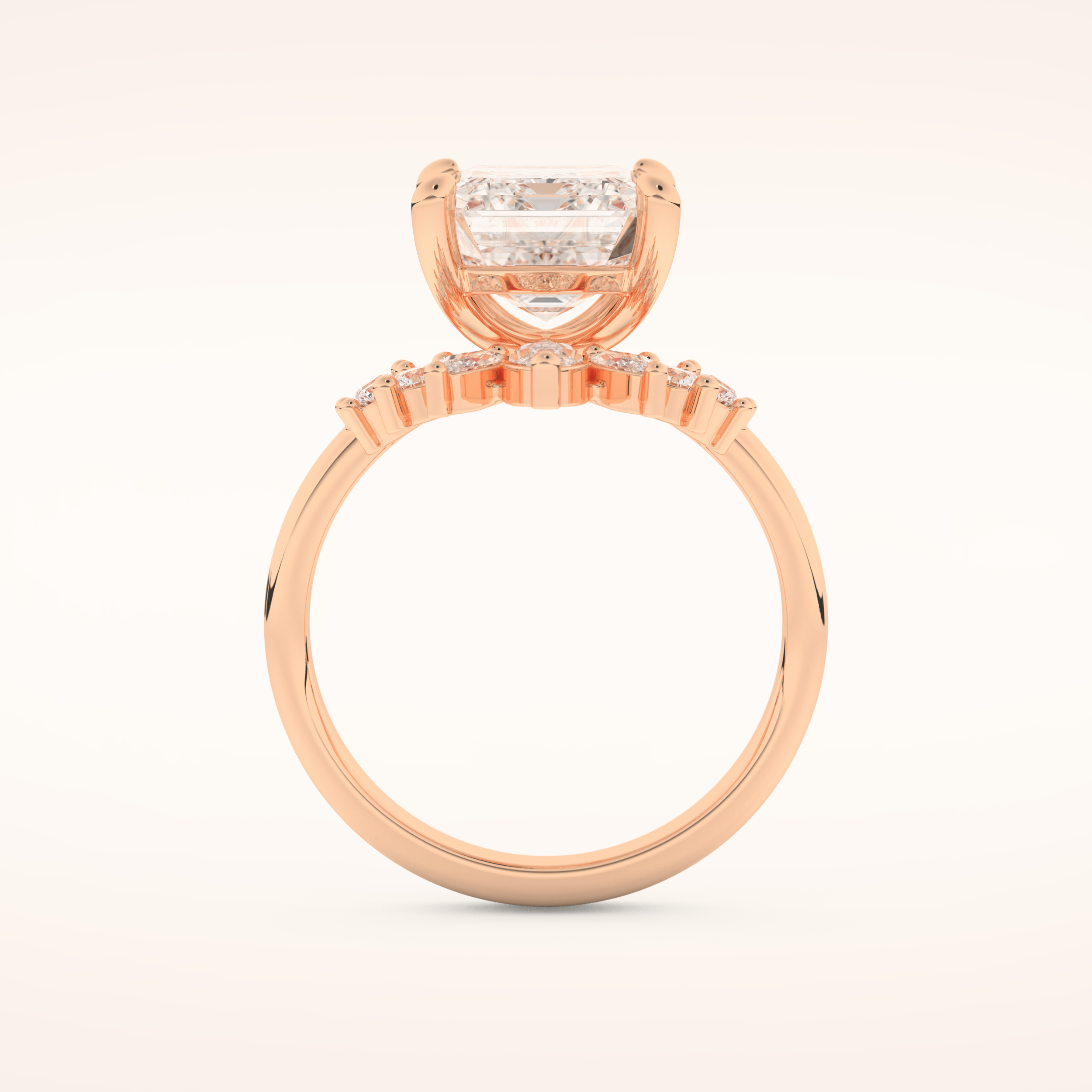 3.71 CT Emerald Cut Solitaire Moissanite Bridal Set 17