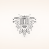 3.71 CT Emerald Cut Solitaire Moissanite Bridal Set 1