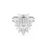 Emerald Cut Moissanite Bridal Set with Solitaire Settings– 3.71 CT Center, 0.41 TCW Accents 1